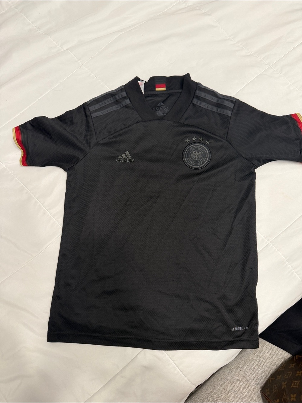 adidas Black Germany National Team Replica Jersey with Red & Gold Trim